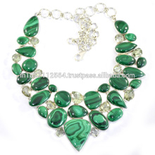 Malachite & Green Amethyst with 925 Sterling Silver Handmade Jewelry